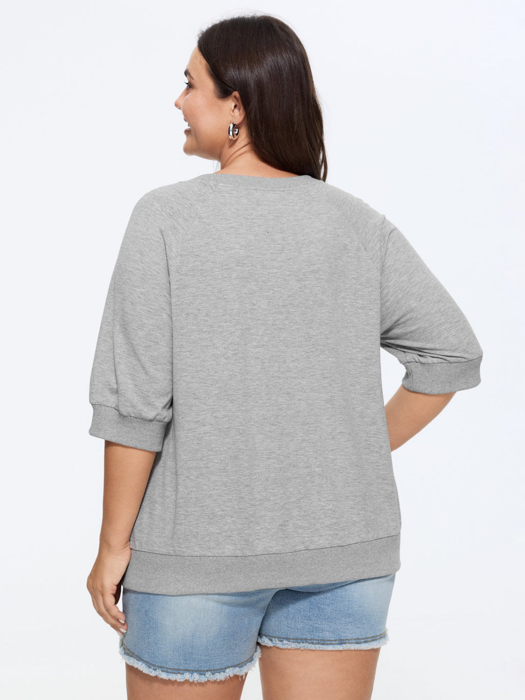 Supersoft Lace Trim Drop Shoulder Sweatshirt