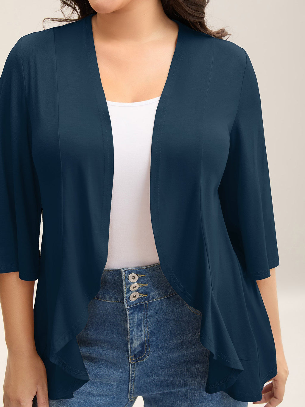 Lotus Hem Curvy Kimono Cover-Up
