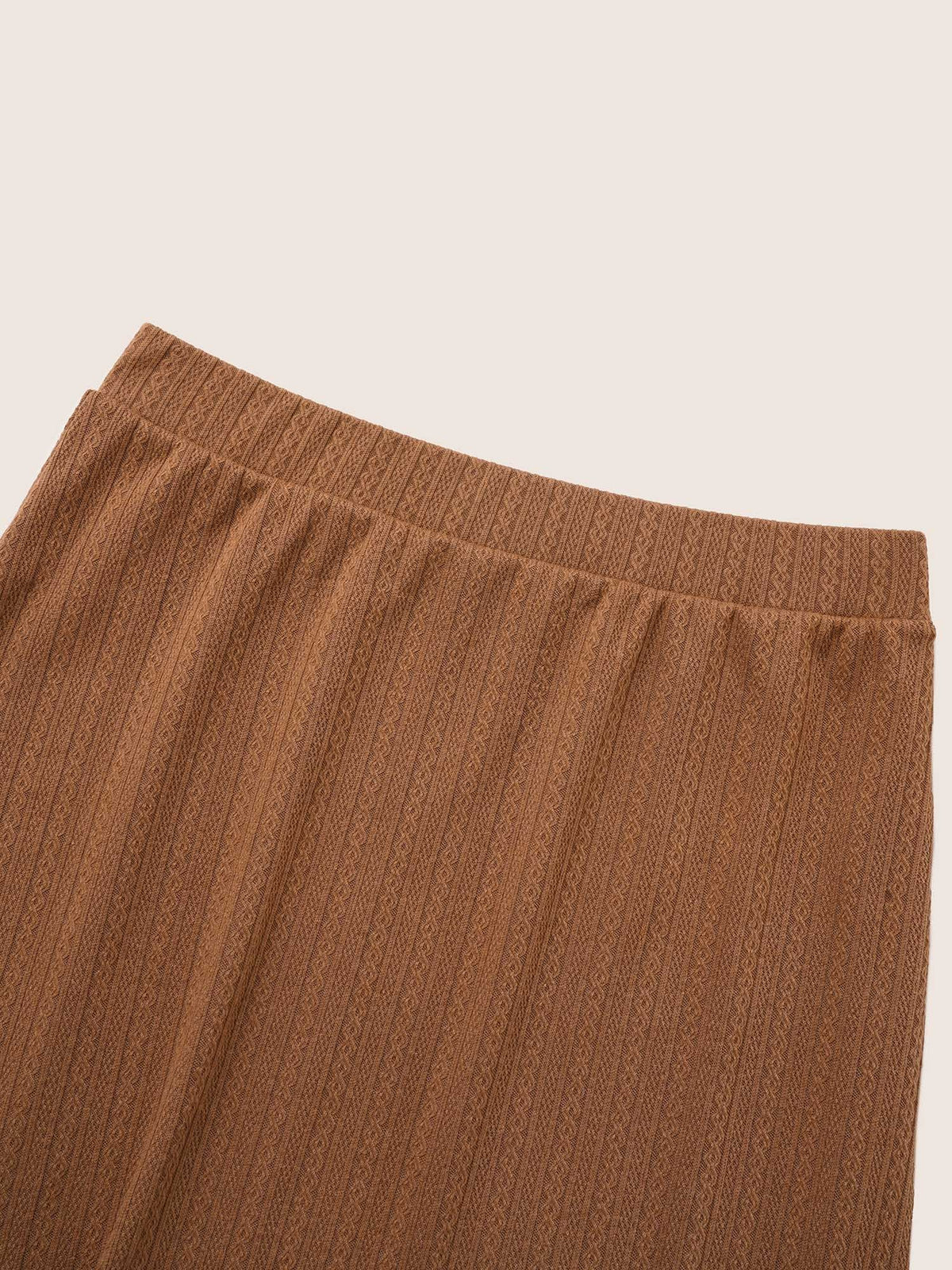 A Line Elastic Waist Knit Jacquard Skirt