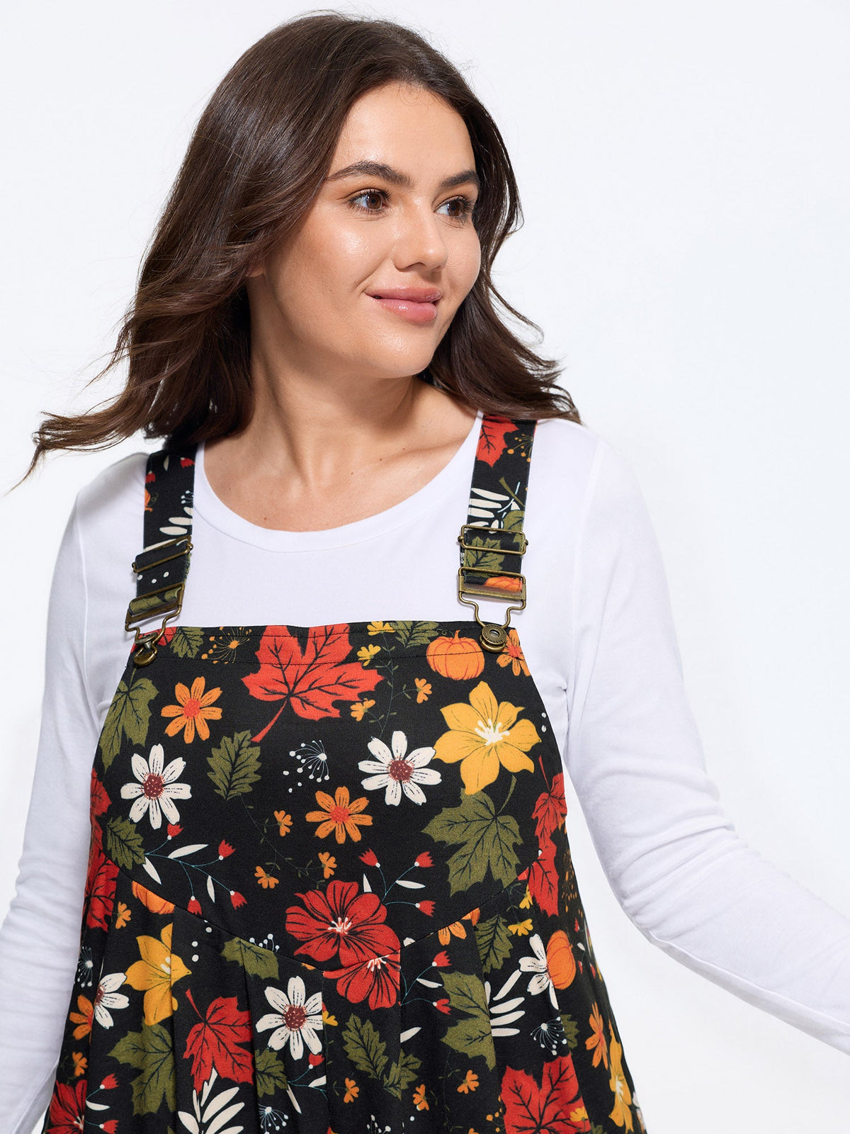 Retro Fall Print Relaxed Fit Jumpsuit