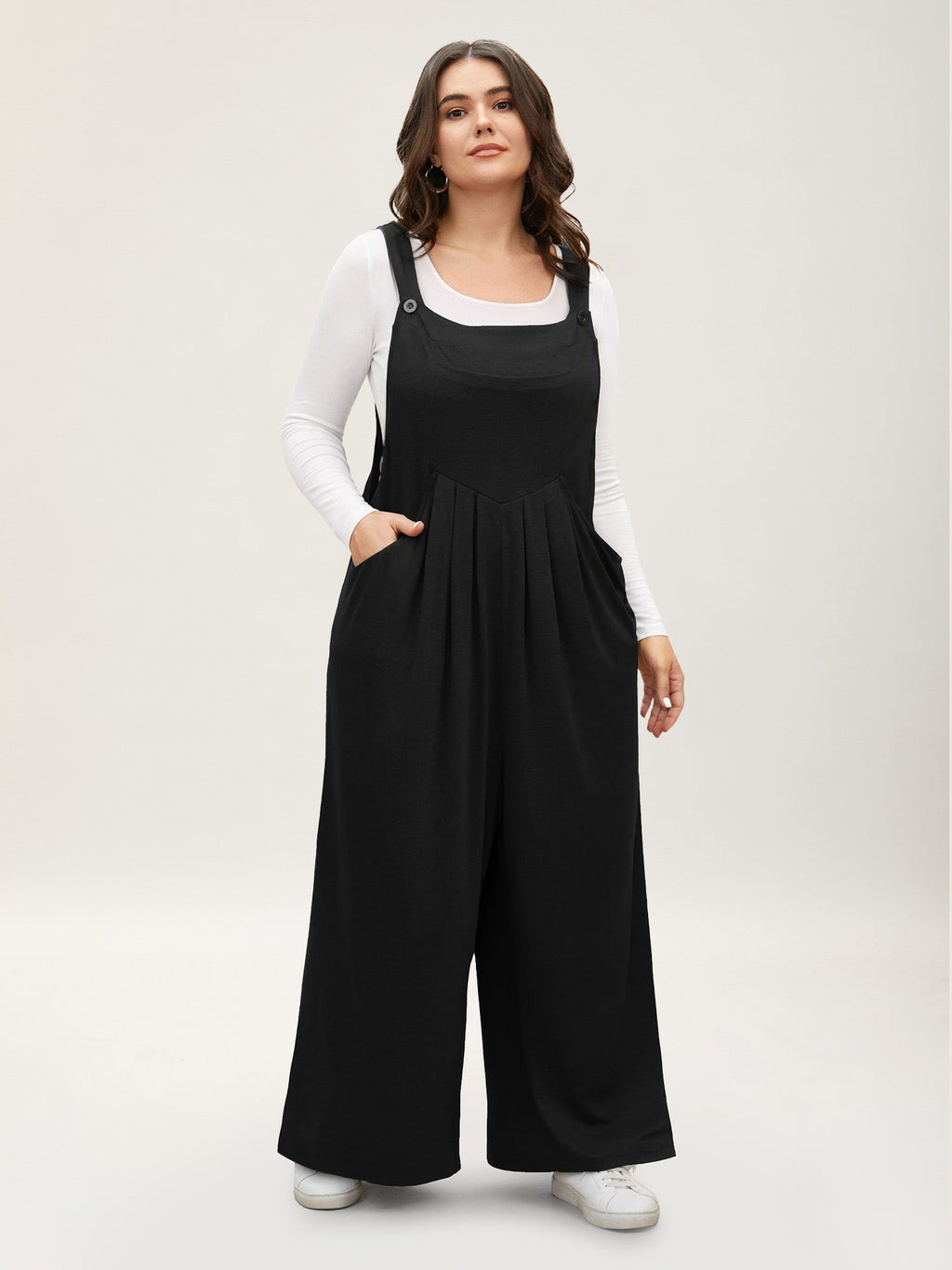 Supersoft Essentials Solid Pleated Pocket Jumpsuit