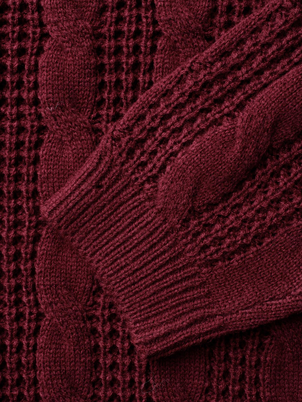 Turtleneck Cable Knit Curved Hem Pullover