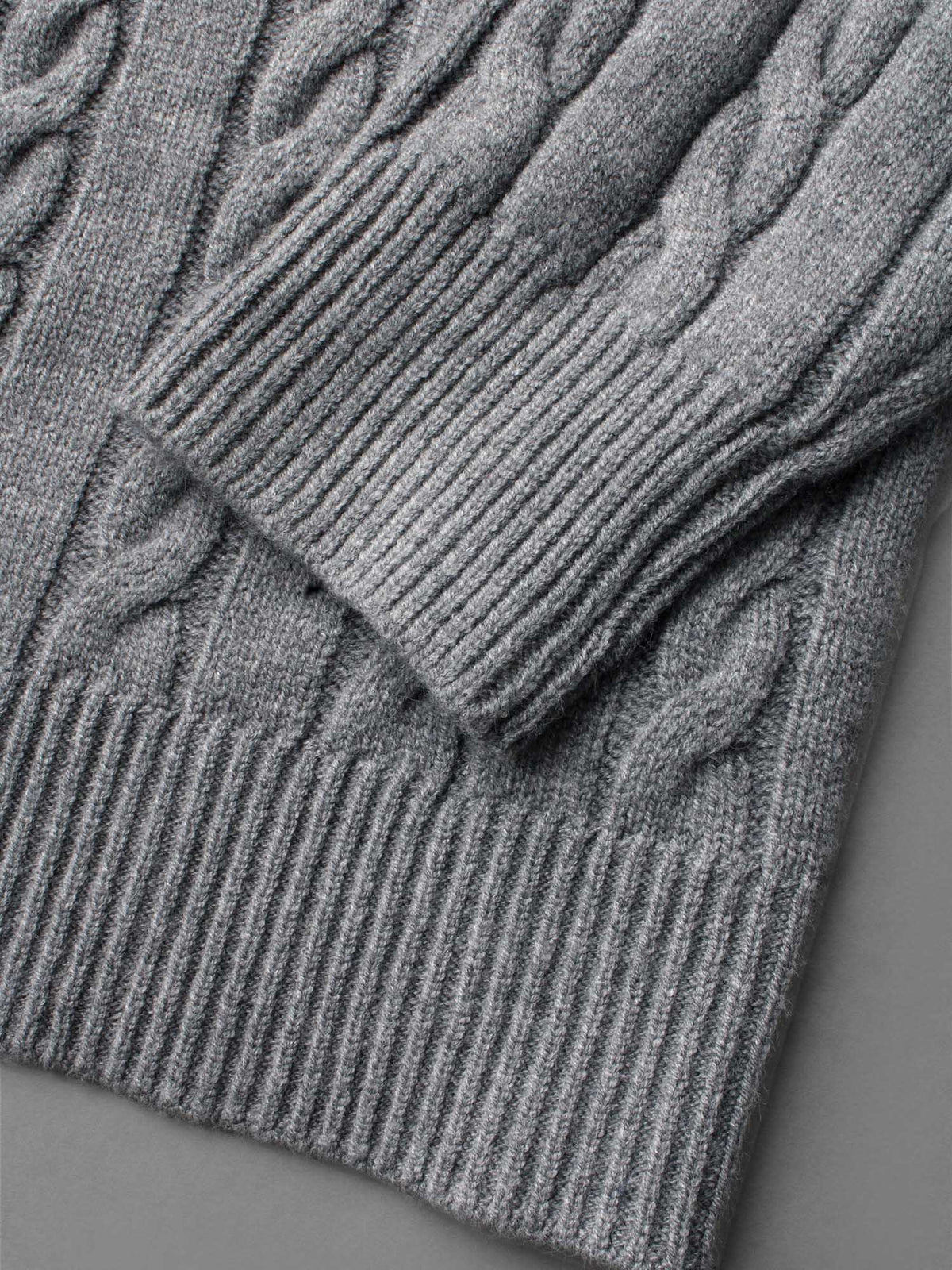 Cable Knit Hooded Zipper Cardigan