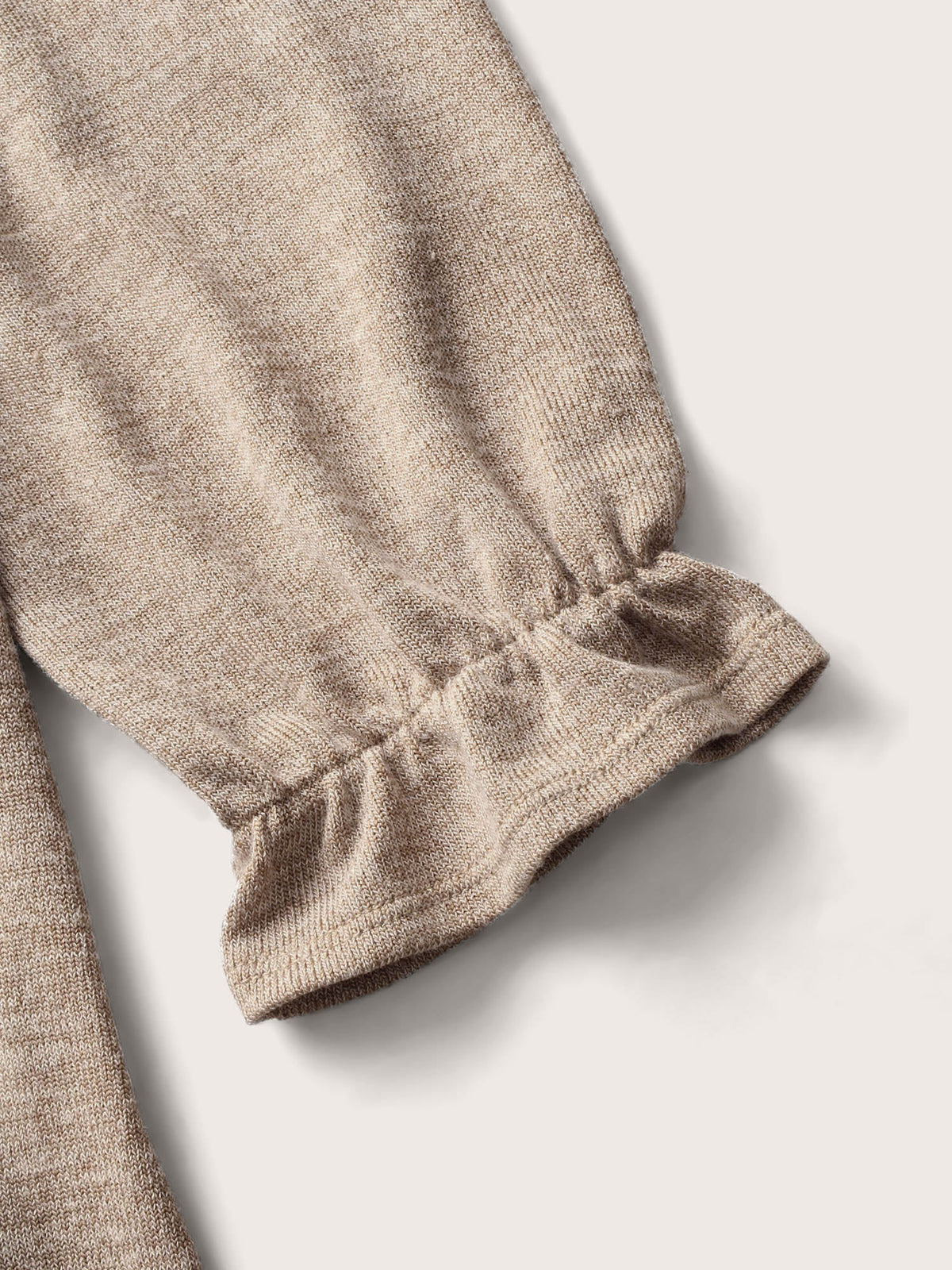 Round Neck Heather Pleated T-shirt