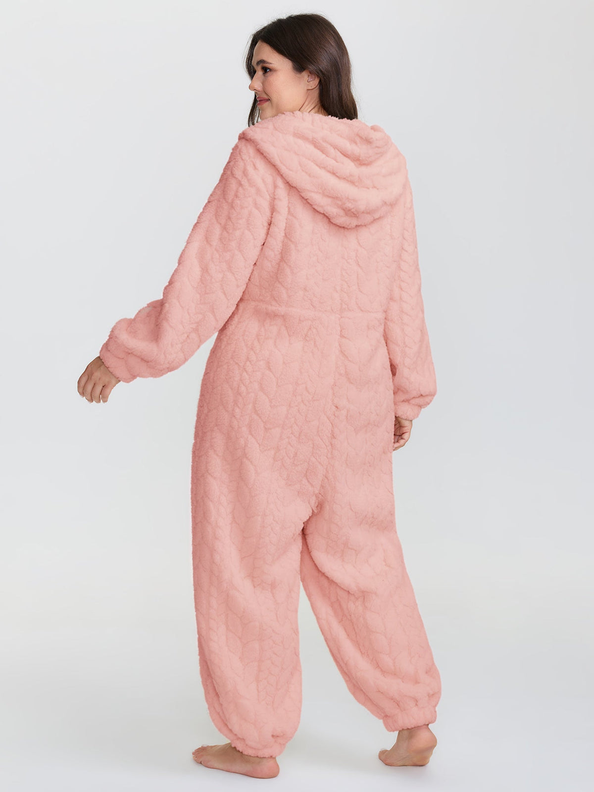 Cozy Fleece Half Zipper Lounge Jumpsuit