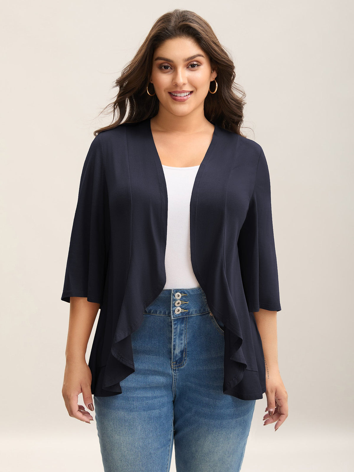 Lotus Hem Curvy Kimono Cover-Up